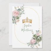 Invitation Sage Green Princesse Robe Rose Floral Quiñceanera (Dos)