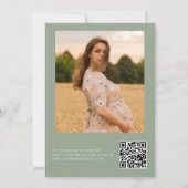 Invitation Sage Green QR Code Fleur sauvage Baby in Bloom Dou (Dos)