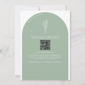 Invitation Sage Green QR Code Mariage Arc 2 en 1 (Dos)