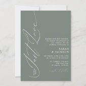 Invitation Sage Green QR Code Rien De Fancy Just Love Mariage (Devant)