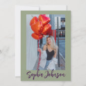 Invitation Sage Green Quarty Moderne 40e fête d'anniversaire  (Dos)