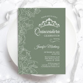 Invitation Sage Green Quinceanera