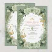 Invitation Sage Green Quinceañera 15 Anos (Devant / Derrière)