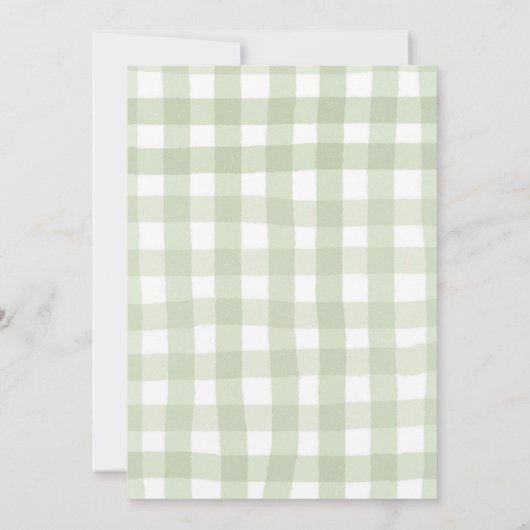 Invitation Sage Green Quirky En vichy Golf Premier anniversai (Dos)