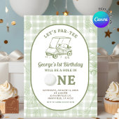 Invitation Sage Green Quirky En vichy Golf Premier anniversai