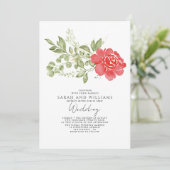 Invitation Sage Green Red Floral Boho Mariage (Debout devant)
