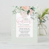 Invitation Sage Green Rose Fête des mariées Florale Brunch (Debout devant)