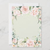 Invitation Sage Green & Rose Floral Elégante Fête des mariées (Dos)