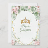 Invitation Sage Green Rose Mis Quince 15 Anos Crown (Dos)