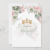 Invitation Sage Green & Rose Princesse Floral Gold Quiñceaner (Dos)