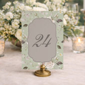 Invitation Sage Green Rose Wedding Table Numbers 20-29