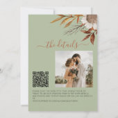 Invitation Sage green rust leaves boho floral fall wedding (Dos)