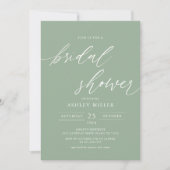 Invitation Sage Green Rustic Elégant Bridal Showweuse Invitat (Devant)