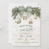 Invitation Sage Green Rustic Winter Housewarming Party (Devant)