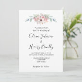 Invitation Sage Green Rustique Eucalyptus Mariage (Debout devant)
