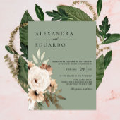 Invitation Sage Green Rustique Mariage de Bohême