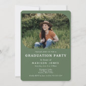 Invitation Sage Green Script 4 Photos Graduation Party (Dos)