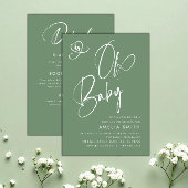 Invitation Sage Green Script Baby Shower