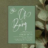 Invitation Sage Green Script Baby Shower