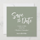 Invitation Sage Green Script Décontracté Photo enregistrer la (Devant)