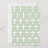 Invitation Sage Green Script Photo Baptême (Dos)