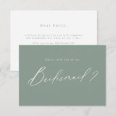 Invitation Sage green script serait-ce que vous seriez ma dem (Devant / Derrière)
