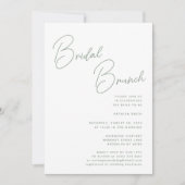 Invitation Sage Green Script Whimsical Chic Bridal Brunch (Devant)