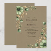 Invitation Sage Green Serene Harvest Wedding (Devant / Derrière)