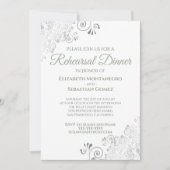 Invitation Sage Green & Silver Dîner de répétition Mariage de (Devant)