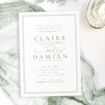 Sage Green Simple Élégance Romantique Script Maria