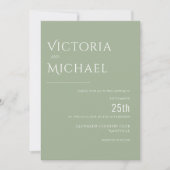 Invitation Sage Green Simple Mariage moderne (Devant)