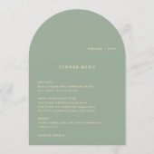 Invitation Sage Green Simple Modern Wedding Menu (Devant)
