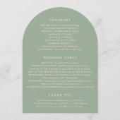 Invitation Sage Green Simple Modern Wedding Program (Dos)