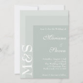 Invitation Sage Green Simple Moderne Chic Mariage Script (Devant)