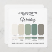 Invitation Sage Green Soft Cream Fall Wedding Palette Card (Devant / Derrière)