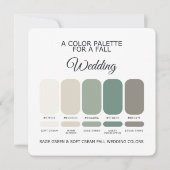 Invitation Sage Green Soft Cream Fall Wedding Palette Card (Dos)