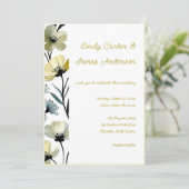 Invitation Sage Green & Soft Yellow Botanical Wedding (Debout devant)