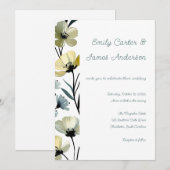 Invitation Sage Green & Soft Yellow Botanical Wedding (Devant / Derrière)
