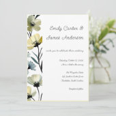 Invitation Sage Green & Soft Yellow Botanical Wedding (Debout devant)