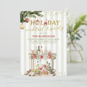 Invitation Sage Green Stripes Christmas Holiday Cocktail (Debout devant)