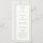 Invitation Sage Green Stripes Wedding Program (Devant)