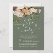 Invitation Sage Green Terracotta Fall Florals Baby shower (Devant)