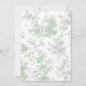 Invitation Sage Green Toile Chinoiserie Bow Baby Shower (Dos)
