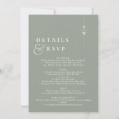Invitation Sage Green Tout en un Mariage Monogramme moderne (Dos)