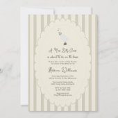 Invitation Sage Green un nouveau Baby shower d'oies soyeux (Devant)