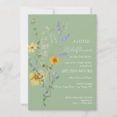 Invitation Sage Green Un Petit Baby shower Fleur sauvage (Devant)