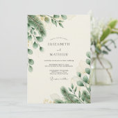 Invitation Sage Green Verdant Winter Wedding (Debout devant)