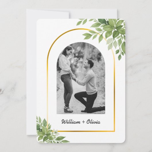 Invitation Sage Green Vert Vert Or Géométrique Rustique Maria (Dos)