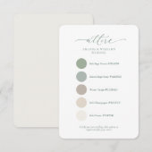 Invitation Sage Green Wedding Attire Color Palette Card  (Devant / Derrière)