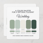 Invitation Sage Green Wedding Color Palette Card (Devant / Derrière)
